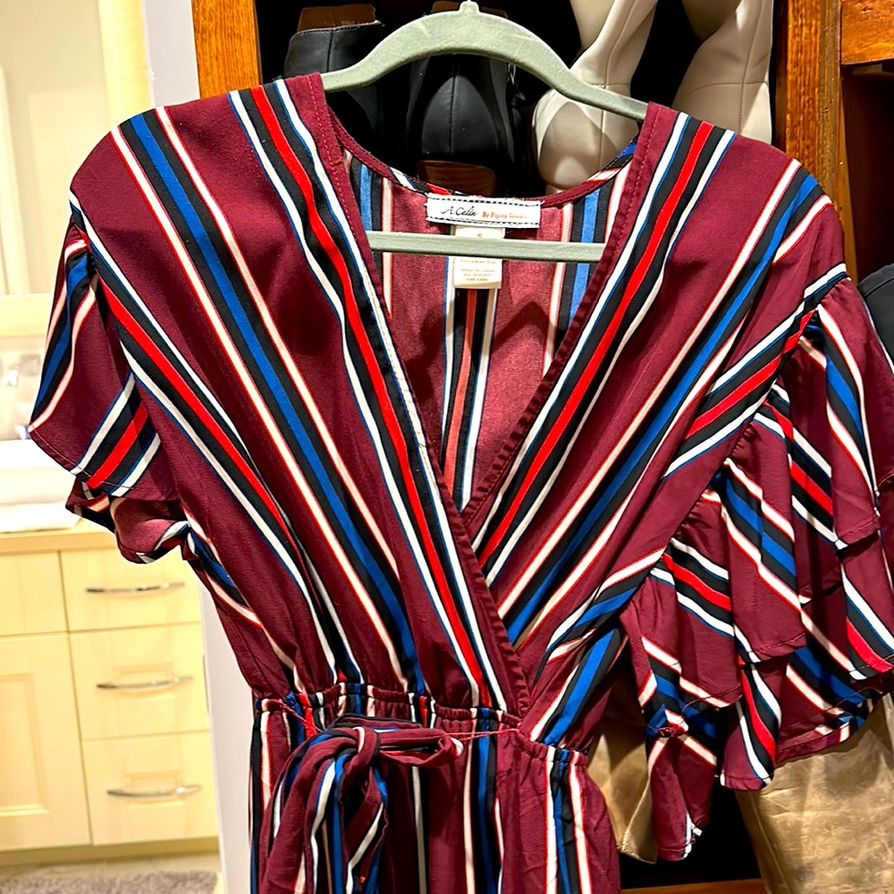 Striped wrap maxi